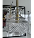 Pendant lamps - Argon CRUZ 3-fl. pendant lamp on a circular soffit 3x7W (max) transparent brass 1462 - product 2