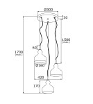 Argon CRUZ lampa wisząca 3 pł. na okrągłej podsufitce 3x7W (max) transparentny mosiądz 1462
