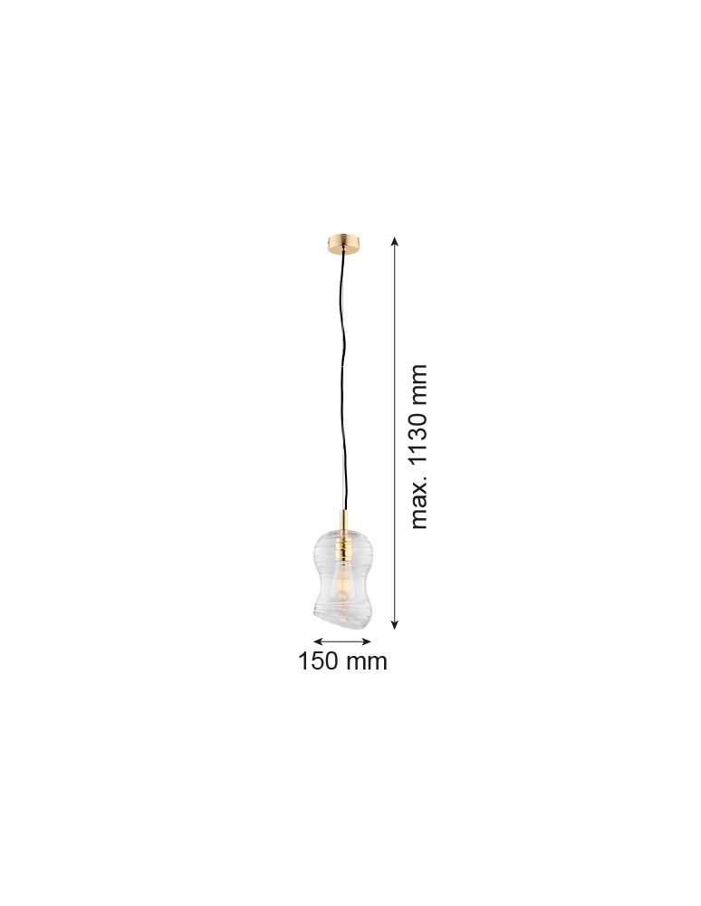 Single pendant lamps - Argon DEPORTIVO 1 fl. pendant lamp 1x15W (max) transparent brass 4742 - product kolory-swiatla.pl 5