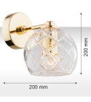 Argon OVIEDO kinkiet 1 pł. 1x15W (max) transparentny mosiądz 4202