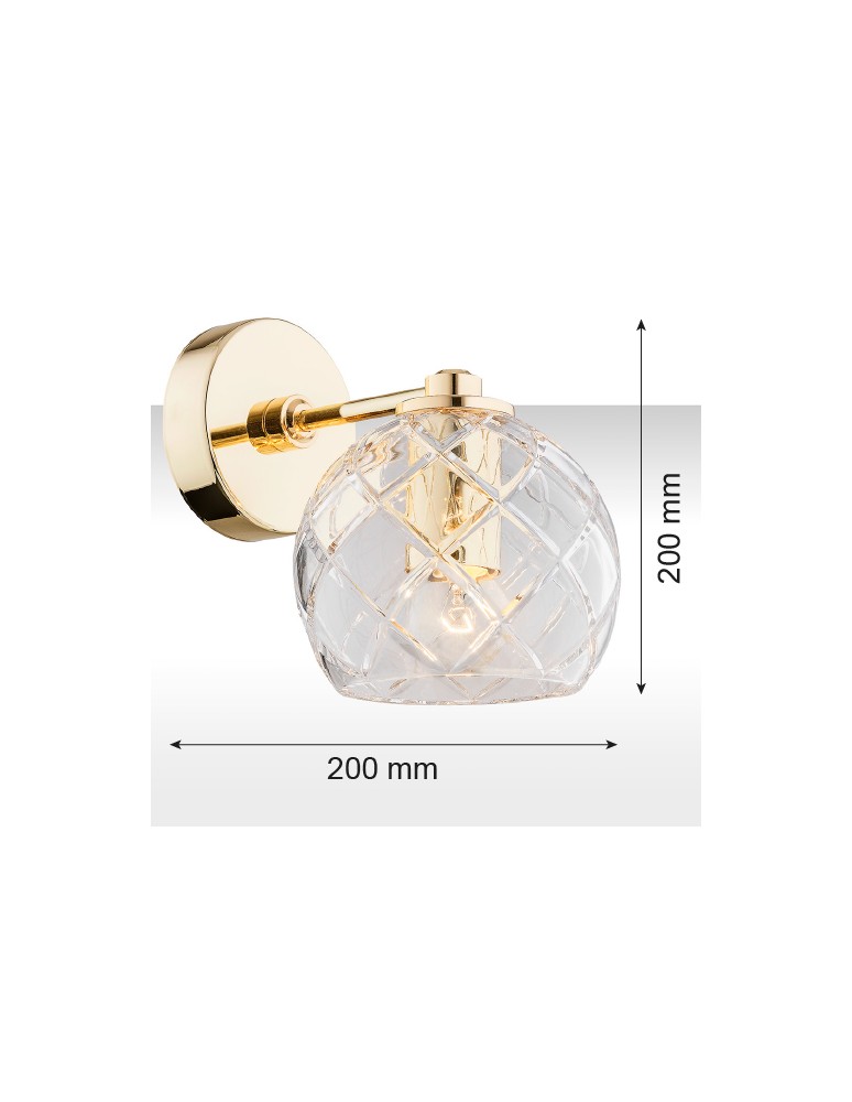 Argon OVIEDO kinkiet 1 pł. 1x15W (max) transparentny mosiądz 4202