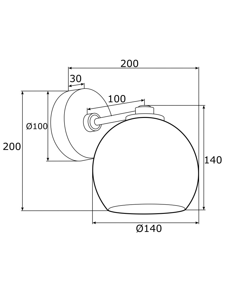 Argon OVIEDO kinkiet 1 pł. 1x15W (max) transparentny mosiądz 4202