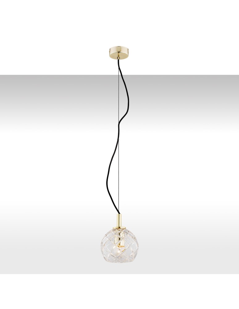 Single pendant lamps - Argon OVIEDO 1 fl. pendant lamp smaller 1x15W (max) transparent brass 4200 - product kolory-swiatla.pl 1