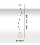 Single pendant lamps - Argon OVIEDO 1 fl. pendant lamp smaller 1x15W (max) transparent brass 4200 - product 3