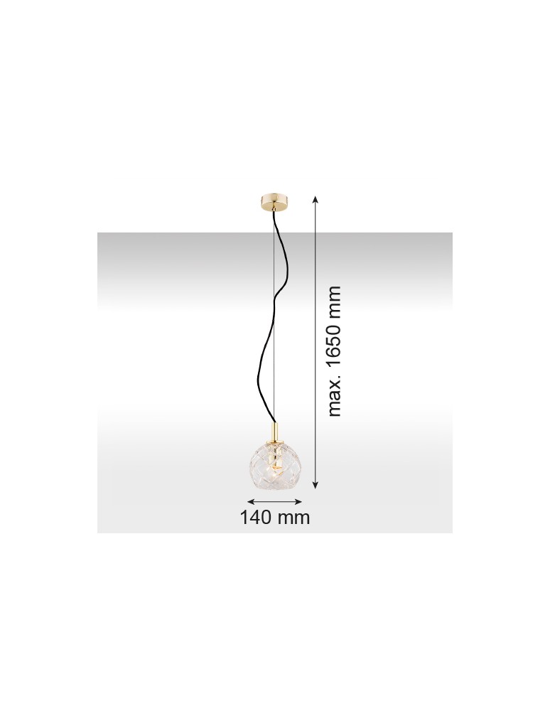 Single pendant lamps - Argon OVIEDO 1 fl. pendant lamp smaller 1x15W (max) transparent brass 4200 - product kolory-swiatla.pl 3