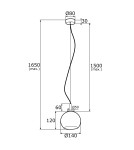 Single pendant lamps - Argon OVIEDO 1 fl. pendant lamp smaller 1x15W (max) transparent brass 4200 - product 4