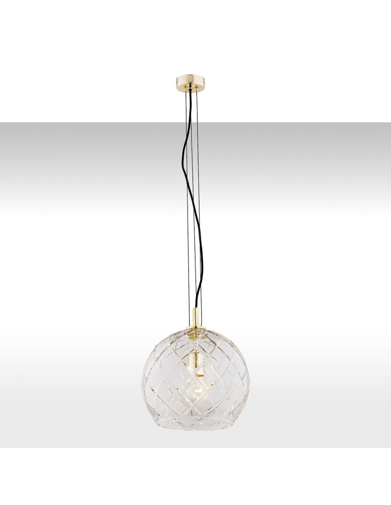 Single pendant lamps - Argon OVIEDO 1 fl. pendant lamp larger 1x15W (max) transparent brass 4201 - product kolory-swiatla.pl 1