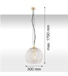 Single pendant lamps - Argon OVIEDO 1 fl. pendant lamp larger 1x15W (max) transparent brass 4201 - product 3