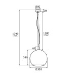 Single pendant lamps - Argon OVIEDO 1 fl. pendant lamp larger 1x15W (max) transparent brass 4201 - product 4