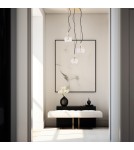 Argon OVIEDO lampa wisząca 3 pł. na okrągłej podsufitce 3x15W (max) transparentny mosiądz 1463