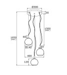 Argon OVIEDO lampa wisząca 3 pł. na okrągłej podsufitce 3x15W (max) transparentny mosiądz 1463