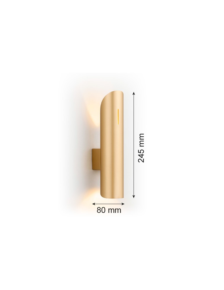 Gold wall lamps - Argon AKRON PLUS wall lamp 2 fl. 2x6W (max) gold 7177 - product kolory-swiatla.pl 5