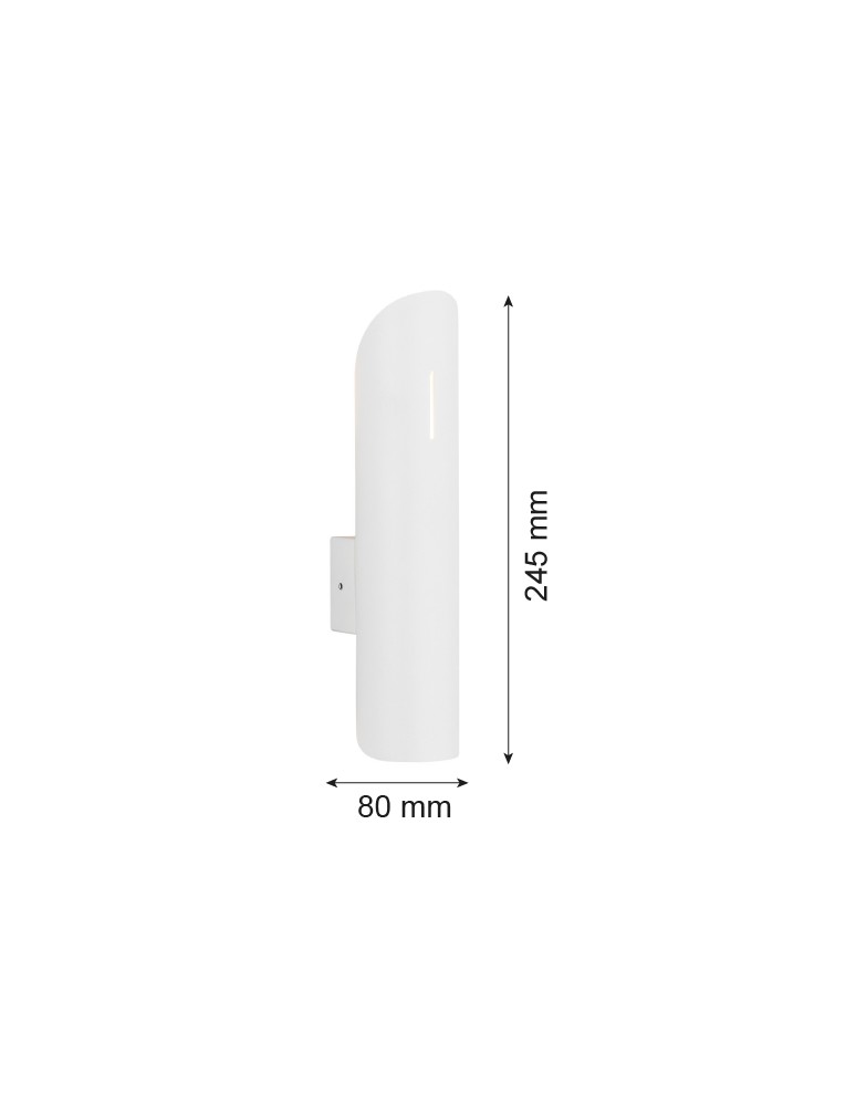 Tube wall lamps - Argon AKRON 2 fl. wall lamp 2x6W (max) white structure 1036 - product kolory-swiatla.pl 3