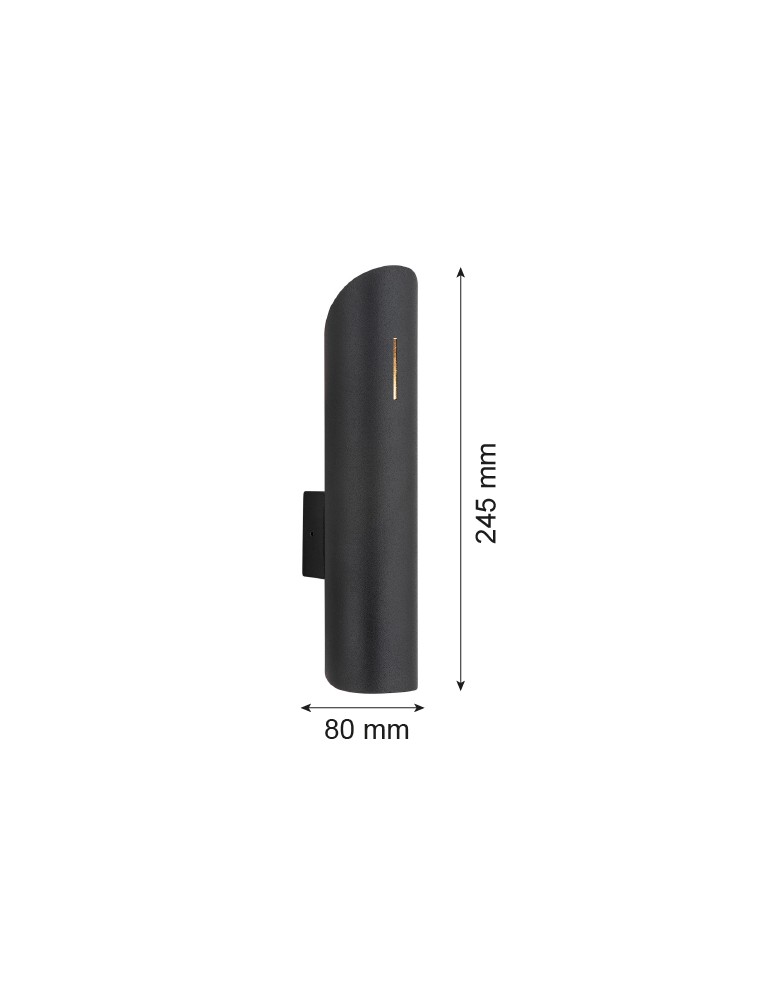 Tube wall lamps - Argon AKRON wall lamp 2 pł. 2x6W (max) black structure 1037 - product kolory-swiatla.pl 4