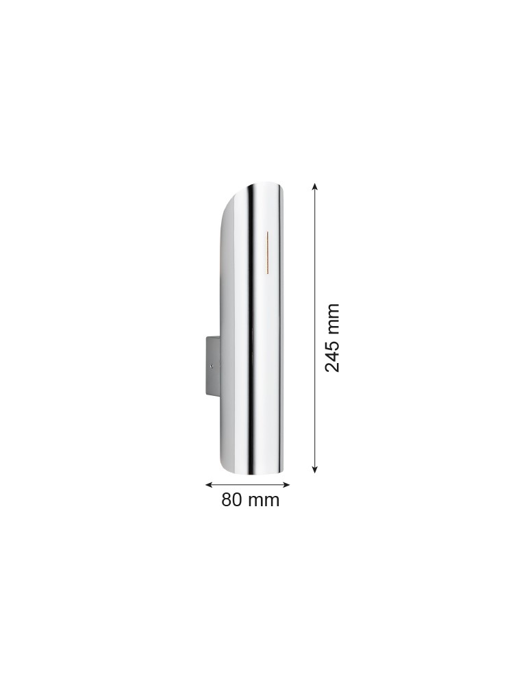 Tube wall lamps - Argon AKRON wall lamp 2 pł. 2x6W (max) chrome 1038 - product kolory-swiatla.pl 3