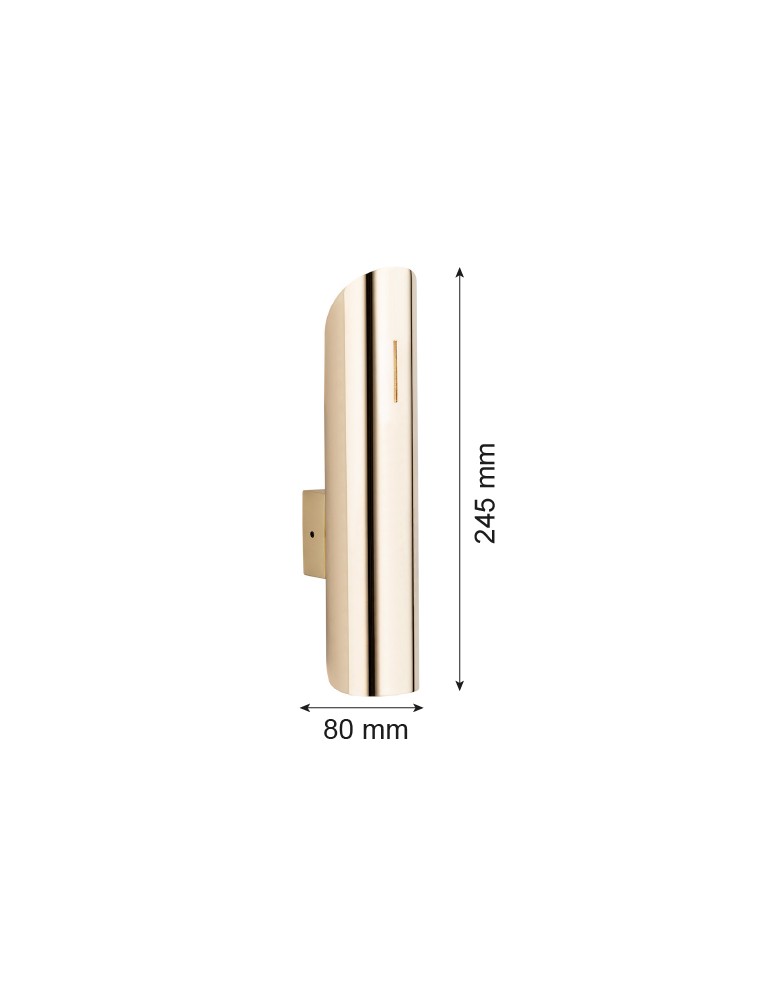 Tube wall lamps - Argon AKRON 2 fl. wall lamp 2x6W (max) brass 1039 - product kolory-swiatla.pl 4