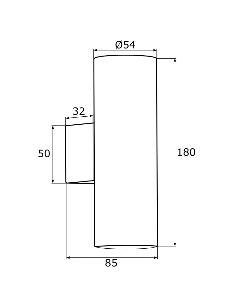 Tube wall lamps - Argon MITOS wall lamp 2 pł. 2x5W (max) black structure 909 - product kolory-swiatla.pl 9