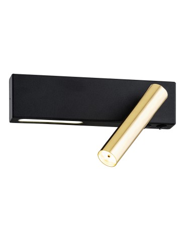 Argon JASPER wall lamp 2 pł. 1x6W LED (max) + 1x4.5W black structure brass 1050