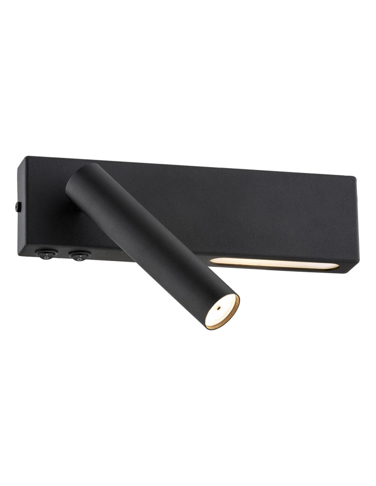 Reading wall lamps - Argon JASPER wall lamp 2 pł. 1x6W LED (max) + 1x4.5W black structure 1035 - product kolory-swiatla.pl 1