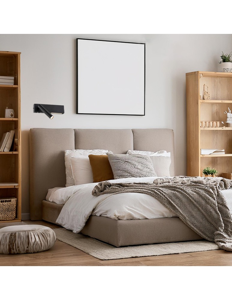 Reading wall lamps - Argon JASPER wall lamp 2 pł. 1x6W LED (max) + 1x4.5W black structure 1035 - product kolory-swiatla.pl 3