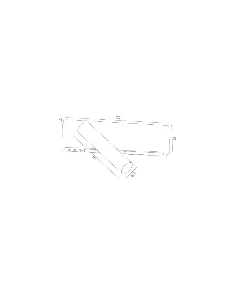 Reading wall lamps - Argon JASPER wall lamp 2 pł. 1x6W LED (max) + 1x4.5W black structure 1035 - product kolory-swiatla.pl 5