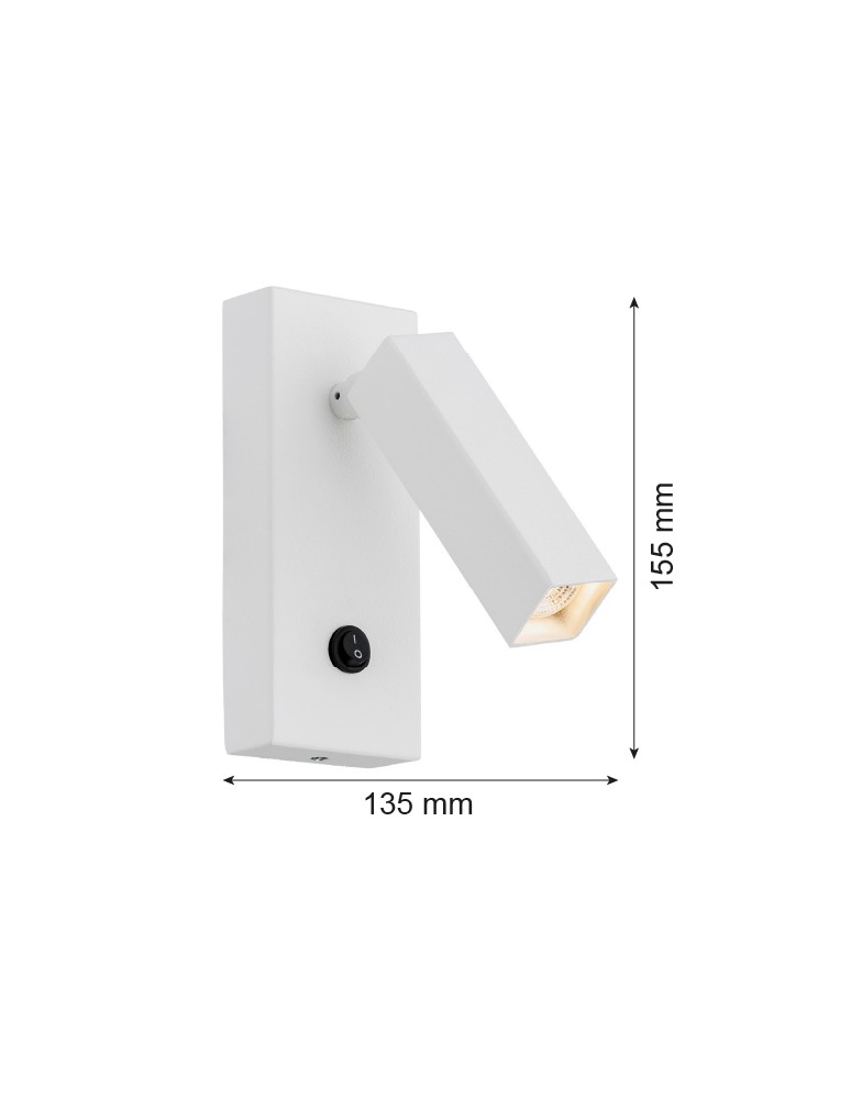 Reading wall lamps - Argon ROCK wall lamp 1 pł. 1x6W LED (max) white structure 4730 - product kolory-swiatla.pl 3