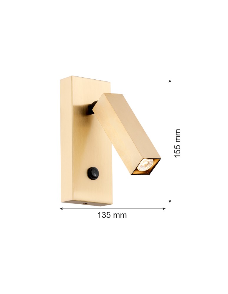 Wall lamps for bedrooms - Argon ROCK wall lamp 1 pł. 1x6W LED (max) brushed brass 4737 - product kolory-swiatla.pl 3