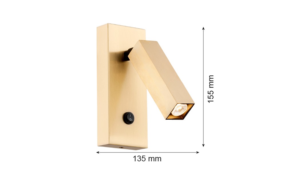 Argon ROCK kinkiet 1 pł. 1x6W LED (max) mosiądz szczotkowany 4737