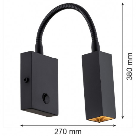 Argon ROCKSTAR kinkiet 1 pł. 1x6W LED (max) czarny struktura 4758