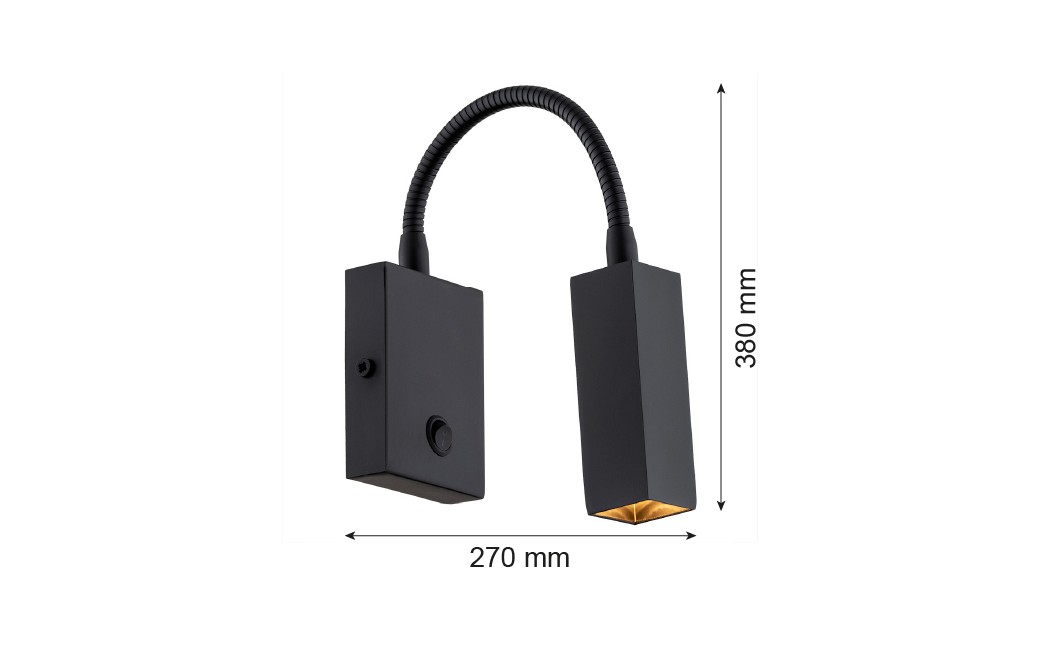 Argon ROCKSTAR kinkiet 1 pł. 1x6W LED (max) czarny struktura 4758