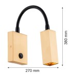 Wall lamps for bedrooms - Argon ROCKSTAR wall lamp 1 pł. 1x6W LED (max) brushed brass 4743 - product 3