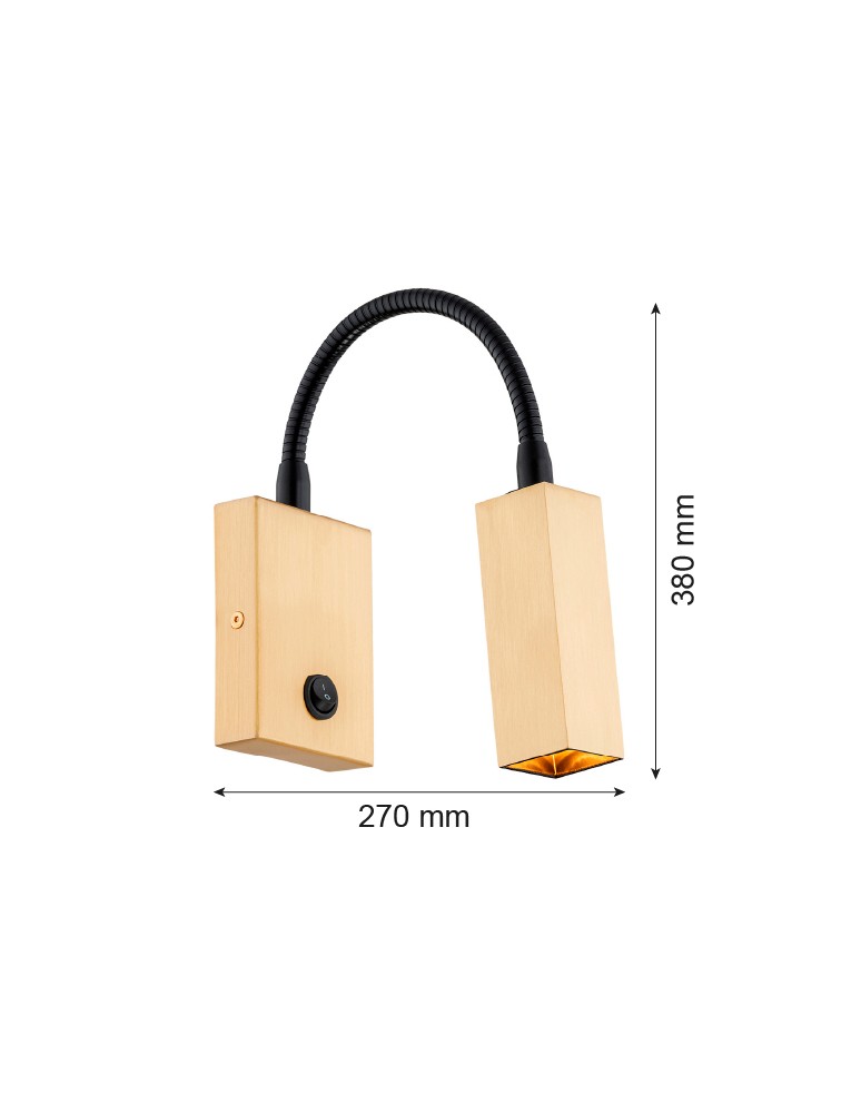 Argon ROCKSTAR kinkiet 1 pł. 1x6W LED (max) mosiądz szczotkowany 4743