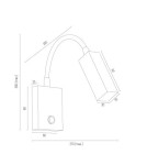 Argon ROCKSTAR kinkiet 1 pł. 1x6W LED (max) mosiądz szczotkowany 4743