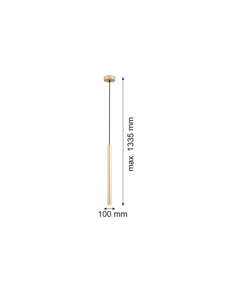Pendant tube lamps - Argon RIO 1-fl. pendant lamp 1x4.2 W gold 8327 - product kolory-swiatla.pl 9