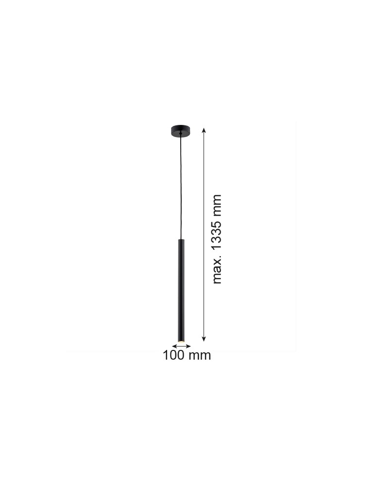 Pendant tube lamps - Argon RIO 1-fl. pendant lamp 1x4.2 W black 8329 - product kolory-swiatla.pl 4