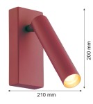 Reading wall lamps - Argon RIO wall lamp 1 pł. 1x4.2 W red 8330 - product 14