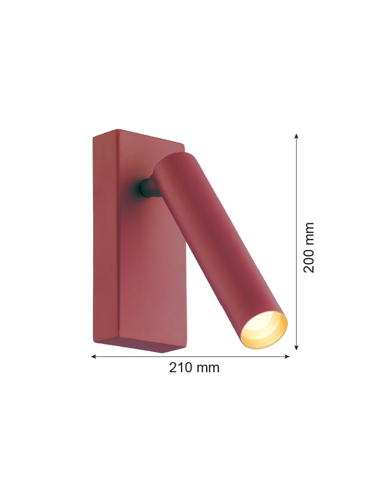 Reading wall lamps - Argon RIO wall lamp 1 pł. 1x4.2 W red 8330 - product kolory-swiatla.pl 14