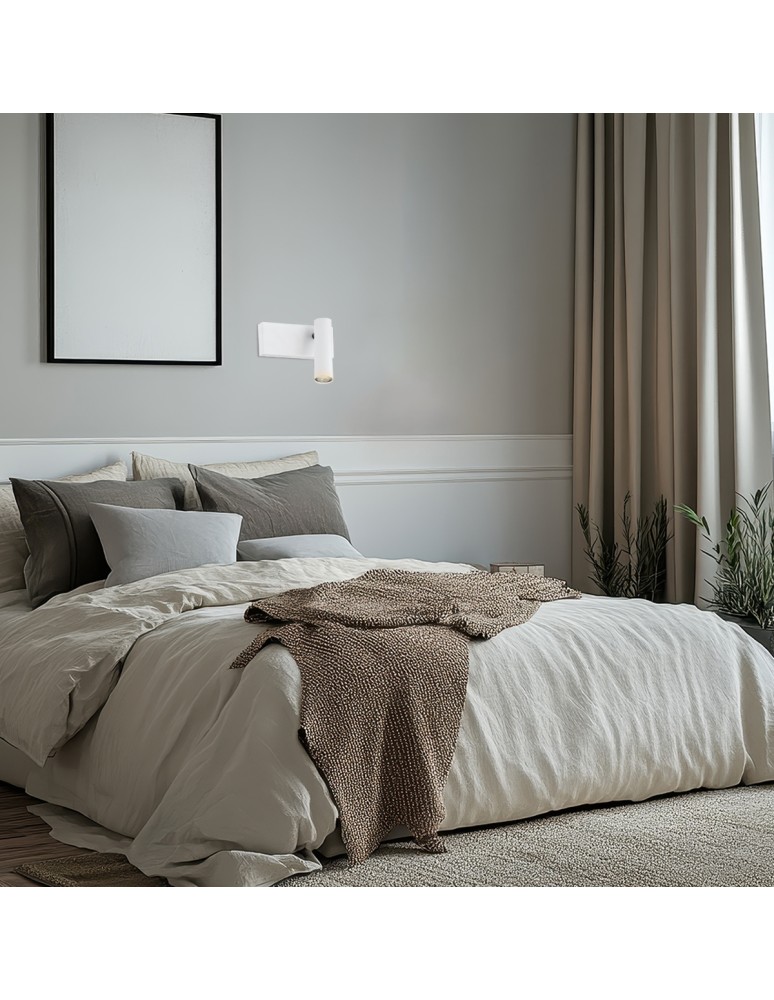 Reading wall lamps - Argon ETNA PLUS wall lamp 1 pł. 1x6W (max) white structure 8064 - product kolory-swiatla.pl 2