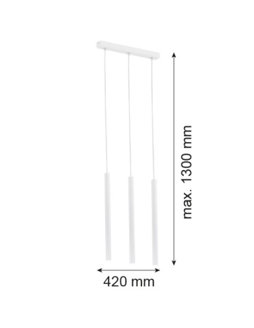 Argon ETNA PLUS 3 fl. pendant lamp 3x6W (max) white structure 6178 - product 2