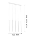 Argon ETNA PLUS lampa wisząca 5 pł. 5x6W (max) biały struktura 2136