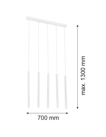 Argon ETNA PLUS pendant lamp 5 pł. 5x6W (max) white structure 2136 - product 2