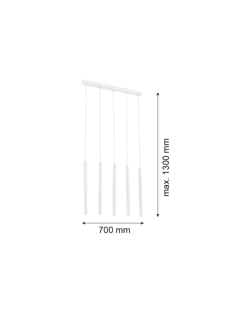Argon ETNA PLUS lampa wisząca 5 pł. 5x6W (max) biały struktura 2136