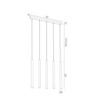 Argon ETNA PLUS lampa wisząca 5 pł. 5x6W (max) biały struktura 2136