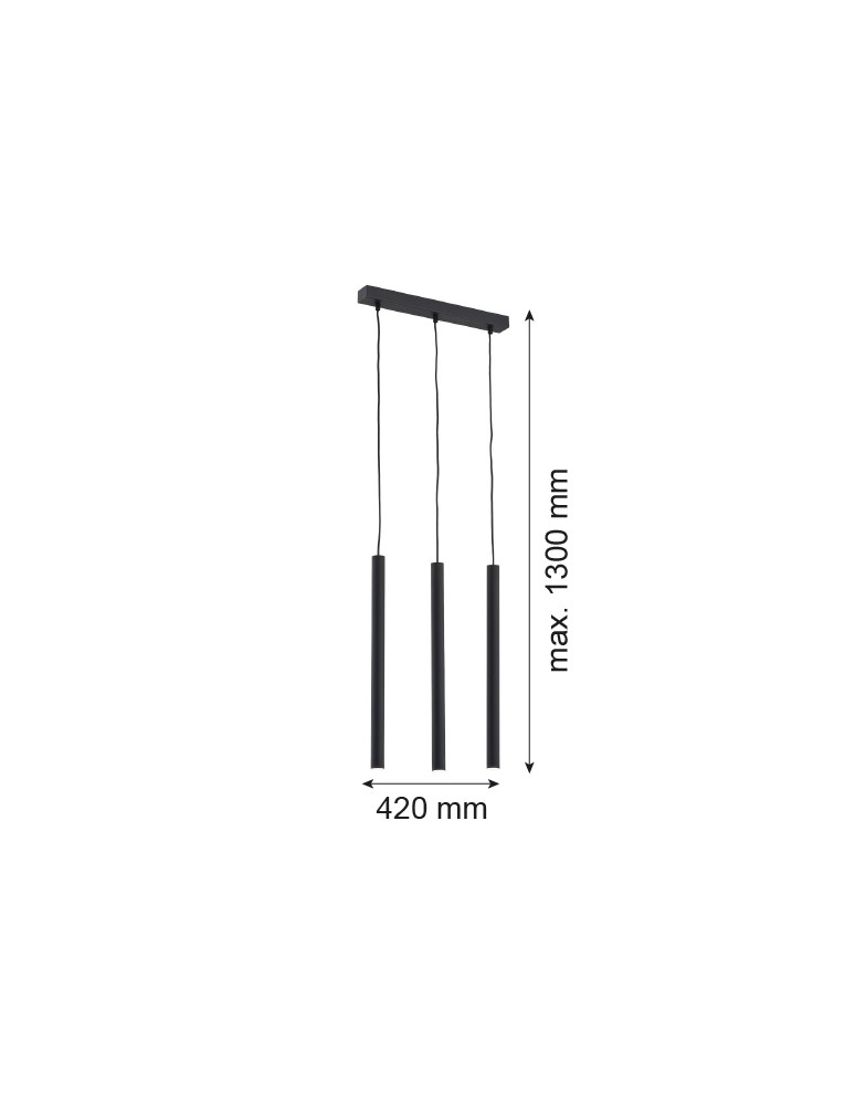 Pendant lamps - Argon ETNA PLUS 3 fl. pendant lamp 3x6W (max) black structure 6179 - product kolory-swiatla.pl 4