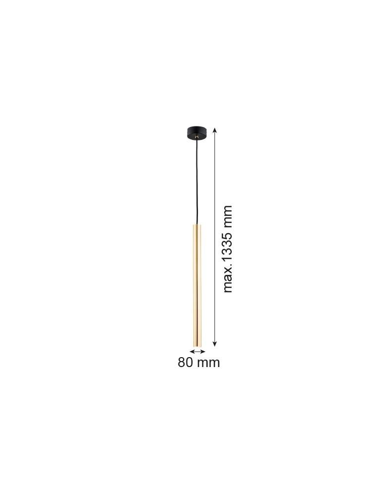Pendant tube lamps - Argon SICILIA PLUS pendant lamp 1 pł. 1x6W (max) brass black structure 8104 - product kolory-swiatla.pl 5