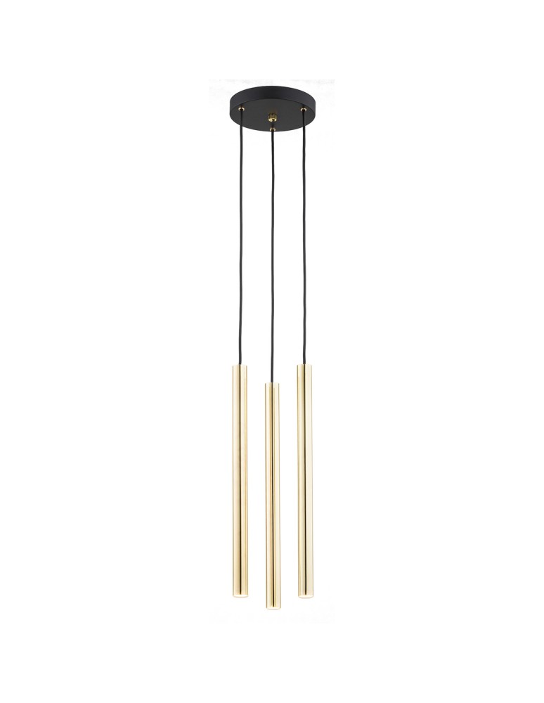 Argon SICILIA PLUS lampa wisząca 3 pł. 3x6W (max) mosiądz czarny struktura 6191