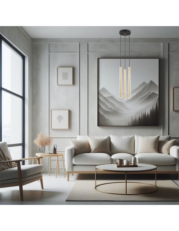 Argon SICILIA PLUS lampa wisząca 3 pł. 3x6W (max) mosiądz czarny struktura 6191 - produkt 2