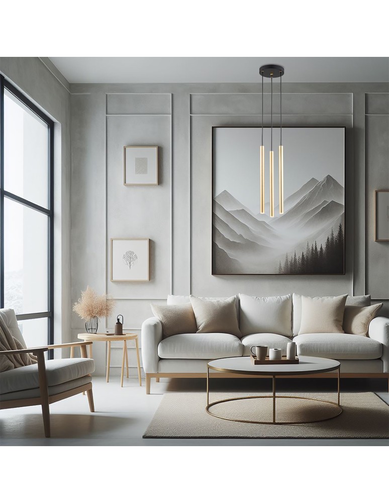 Argon SICILIA PLUS lampa wisząca 3 pł. 3x6W (max) mosiądz czarny struktura 6191