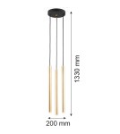 Argon SICILIA PLUS lampa wisząca 3 pł. 3x6W (max) mosiądz czarny struktura 6191