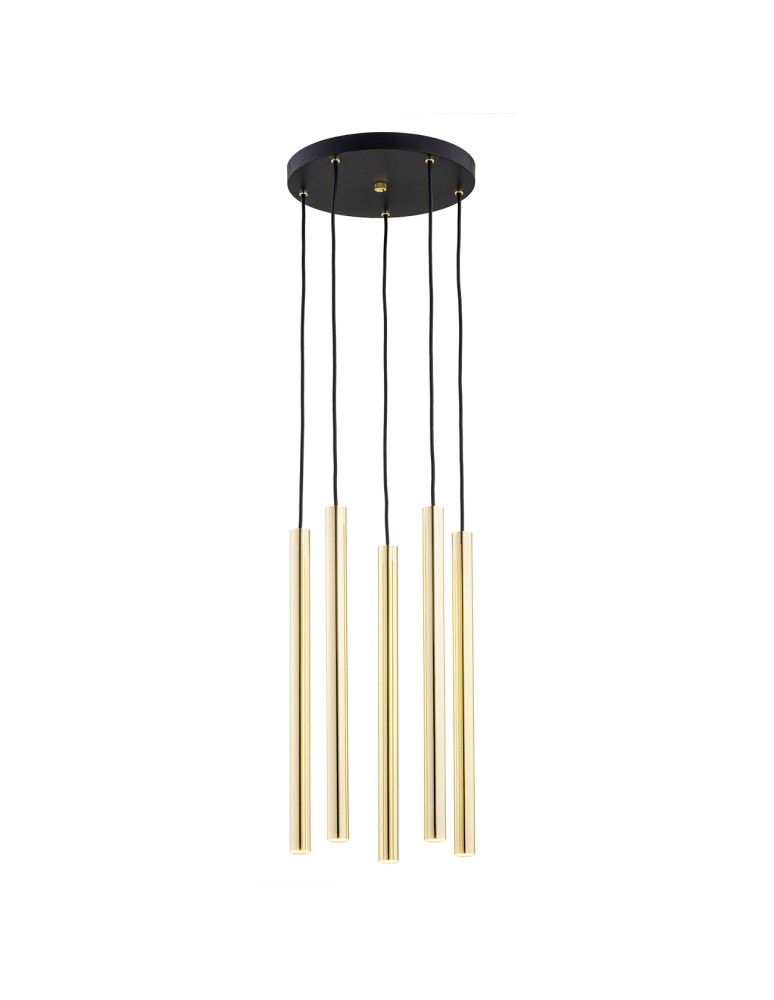 Argon SICILIA PLUS lampa wisząca 5 pł. 5x6W (max) mosiądz czarny struktura 2144